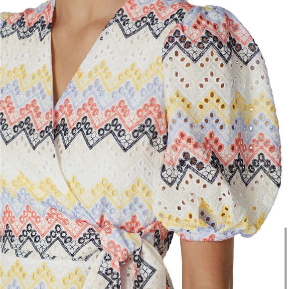 N12H Printed Alice Dress White Multicolor Eyelet - Picture 5 of 7